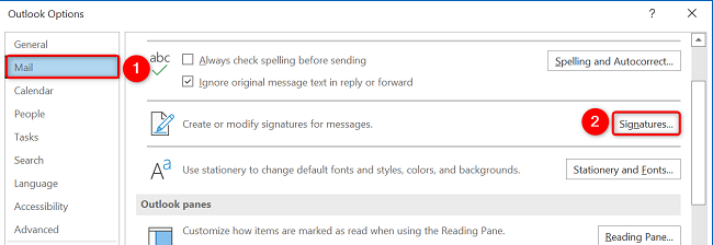 screenshot on opening your email signature in Outlook