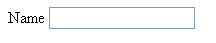 screenshot of form label Name left of the text box to input your name