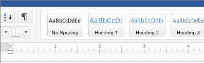 *screen shot of ribbon for headings in Word