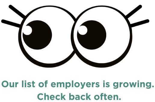 Text says: Our list of employers is growing. Check back often.