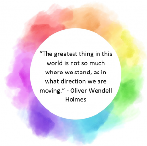 Quote: The greatest thing in this world is not so much where we stand, as in what directions we are moving. Oliver Wendell Holmes.