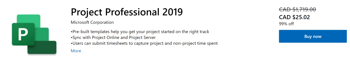 Project Pro 2019 at correct price