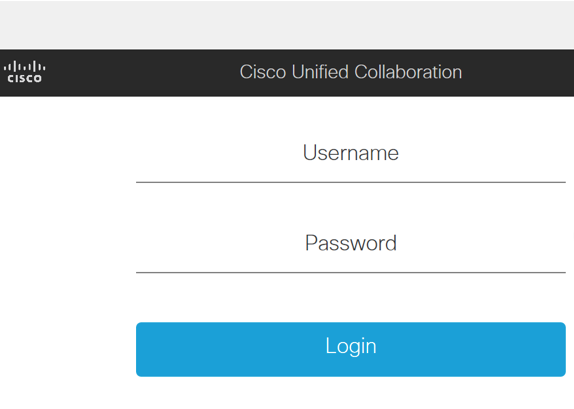 Cisco Unified Collaboration Username and Password prompt