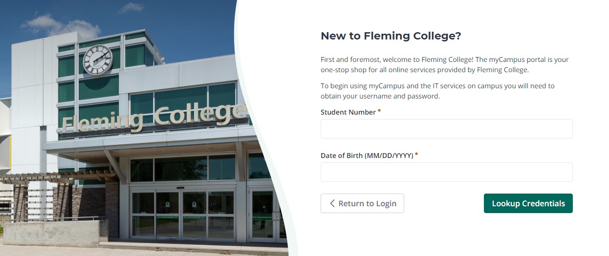 Shows the New To Fleming College page